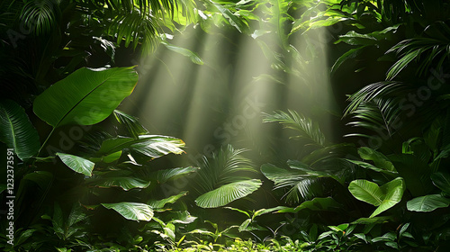 Lush Tropical Jungle Foliag...
