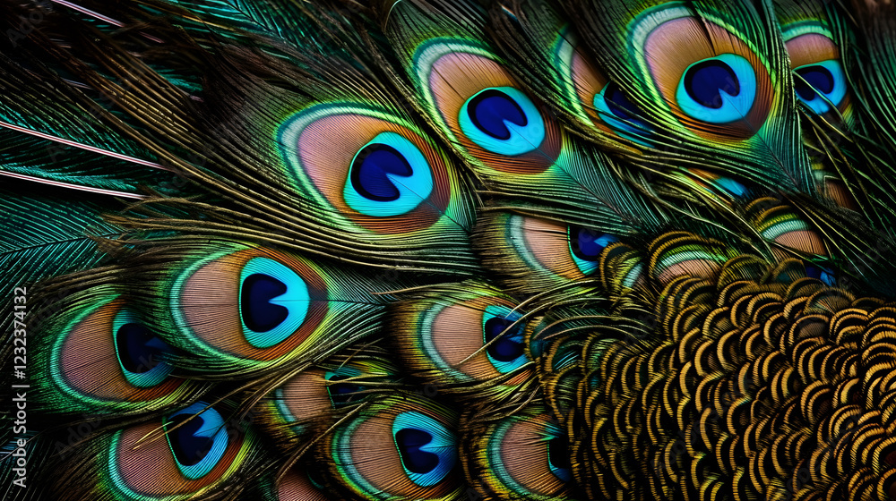 Obraz premium peacock feathers with blue eyes