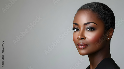 Woman with Short Hair and M...