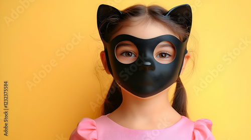 Young Girl Wears Black Cat ...