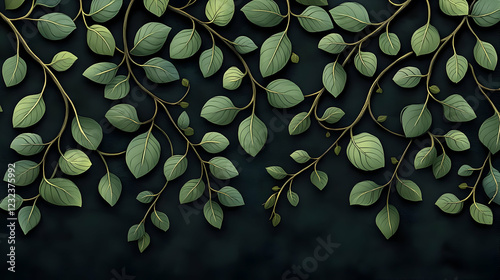 Elegant Green Leaves Adorn ...