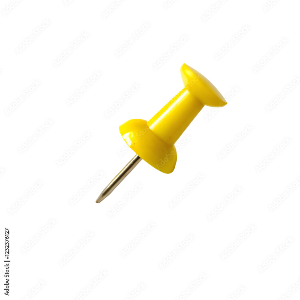 Yellow thumbtack isolated on transparent background Yellow thumbtack isolated on transparent background