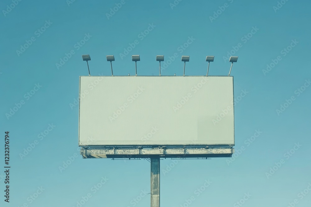 Blank billboard against a clear blue sky. Blank billboard against a clear blue sky.