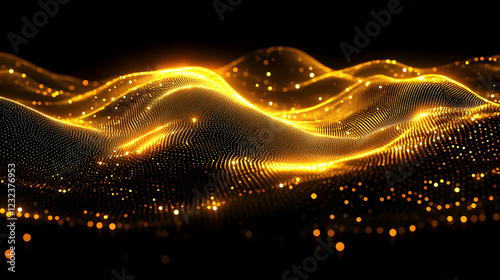 Abstract Golden Particles W...