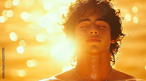 Young Man with Closed Eyes ...