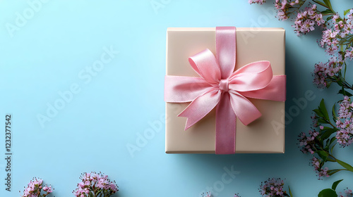 Beige Gift Box with Pink Ri...