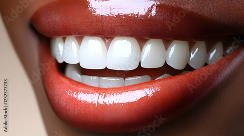 Close-up of glossy lips wit...