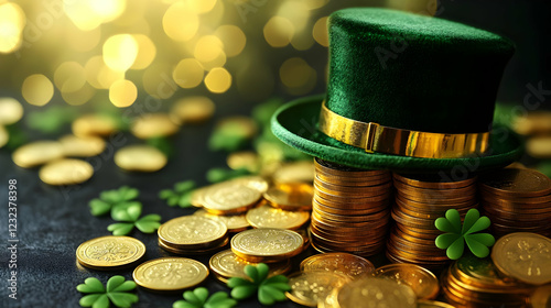 Green Leprechaun Hat Sits A...