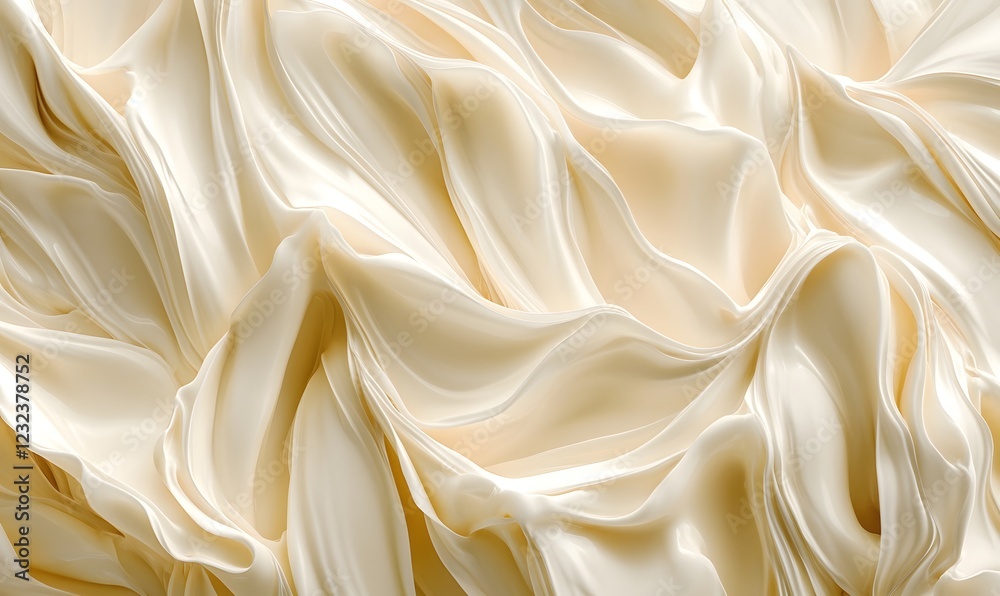 Fototapeta premium Creamy swirls, textured background, food styling, close-up