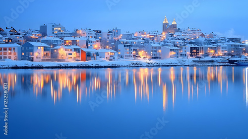 Coastal Cityscape Reflects ...