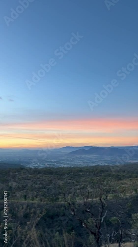 Sunset, landscape, view, nature, forest