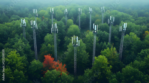 Aerial View of Cell Towers ...