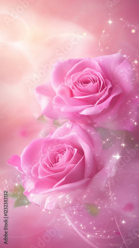 Pink roses Mother’s Day background with copy space