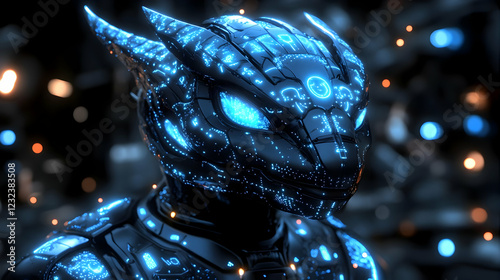 3D Rendered Futuristic Robo...