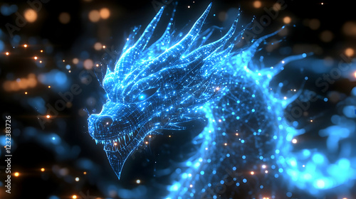 Glowing Blue Dragon Emerges...