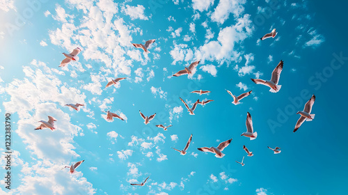 Seagulls Fly Freely in the ...