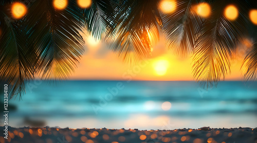 Tropical Beach Sunset View ...