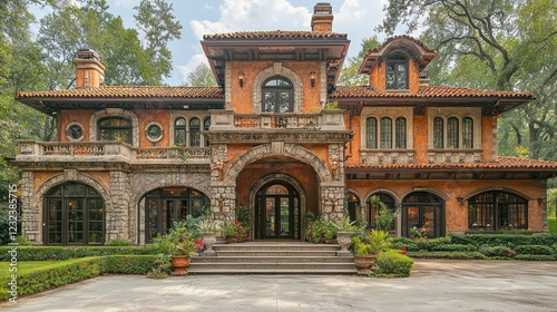 Wallpaper Mural Grand Mediterranean Style Mansion Home Exterior Torontodigital.ca