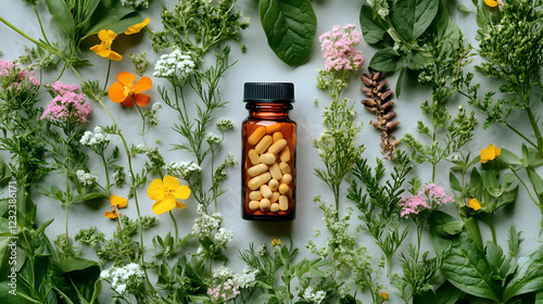 Herbal Medicine Pills in a ...