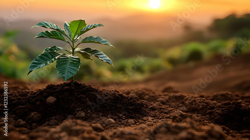 Young Plant Grows in Fertil...