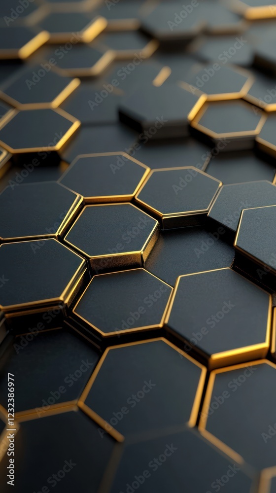 Abstract black gold hexagons pattern background, technology design Abstract black gold hexagons pattern background, technology design