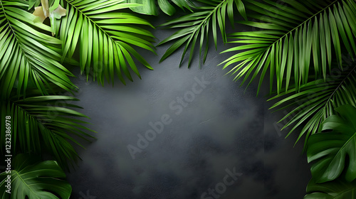 Tropical Leaves Frame a Dar...