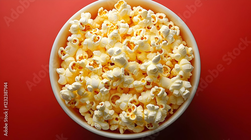 Bowl of Popcorn Sits on a R...