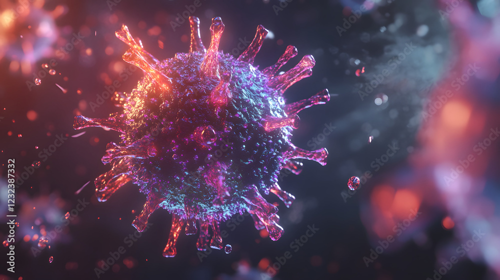 3D visualization of a mutating virus 3D visualization of a mutating virus