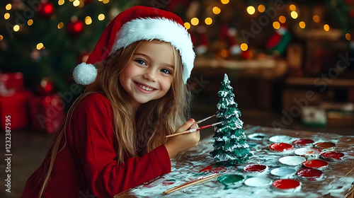 Little Girl Paints a Cerami...