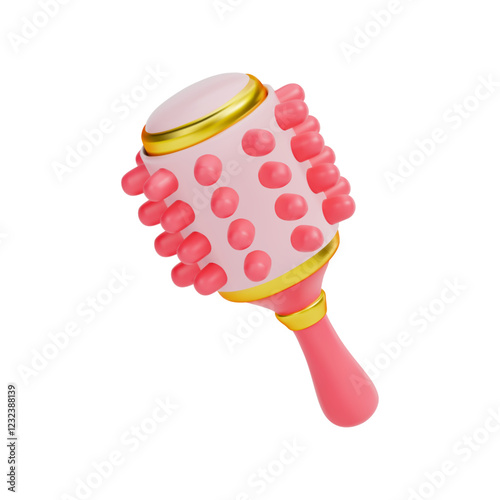 A rendering of a round hair brush. Vector 3d illustration on isolated white background
