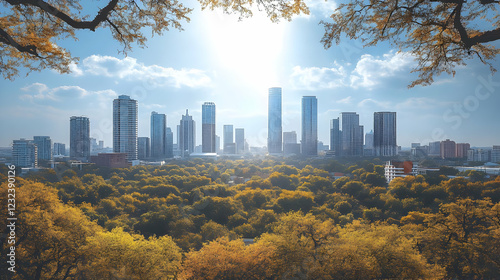 Modern Cityscape Framed by ...