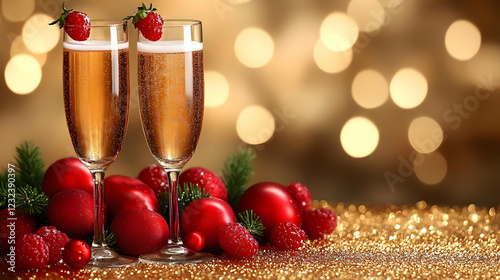 Two Champagne Flutes with S...