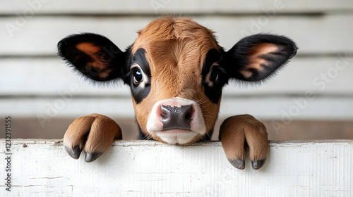 Adorable Calf Peeking Over ...