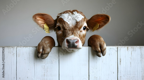 Adorable Calf Peeking Over ...