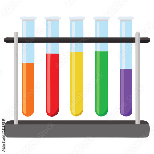 Colorful Chemistry Test Tubes Vector Illustration
