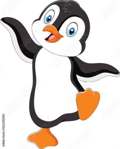 Happy Dancing Penguin Cartoon