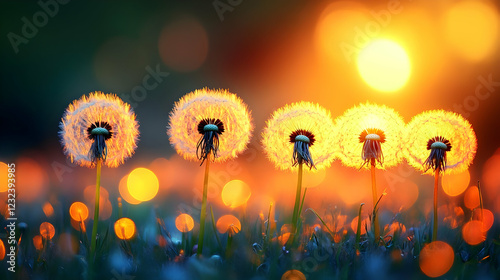 Dandelions glow beautifully...