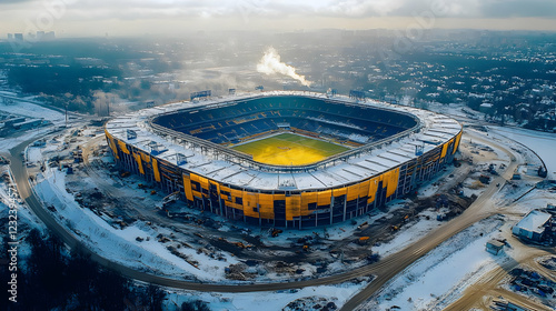 Modern Stadium Under Constr...