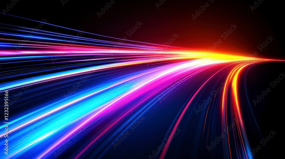 Glowing Light Trails Flowing Gracefully Against a Dark Background Glowing Light Trails Flowing Gracefully Against a Dark Background