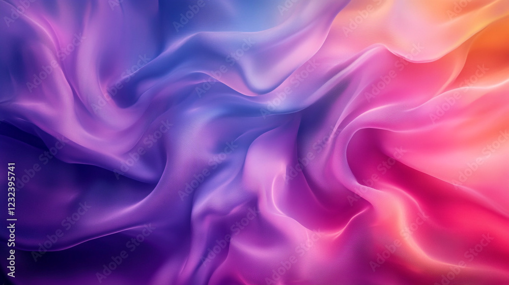 Obraz premium Abstract Colorful Silk Drape Elegant Flowing Fabric Texture Background Design Art Pink Blue Soft 