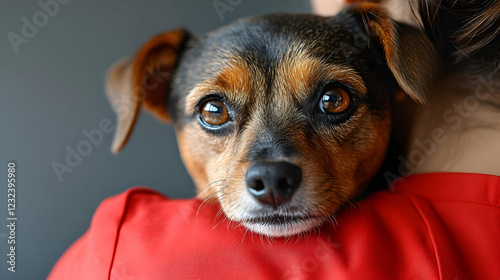 Small Dog Rests Head on Own...