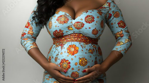 Pregnant Woman Holds Her Ba...
