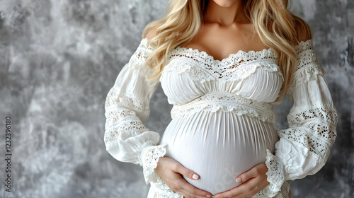 Pregnant Woman Holds Belly ...