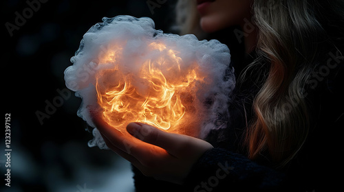 Woman Holds a Mystical Ball...