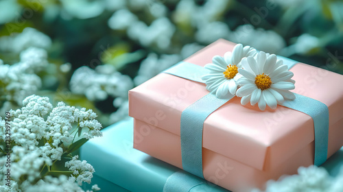Peach Gift Box with Flowers...