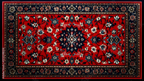 Intricate Red and Black Flo...