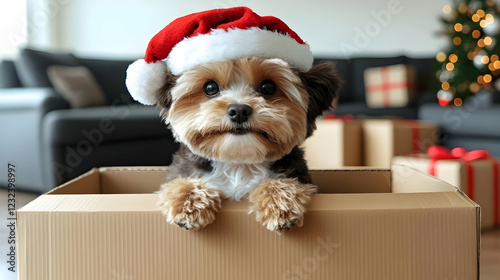 Adorable Puppy Wearing a Sa...
