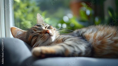 Adorable Kitten Sleeps Peac...