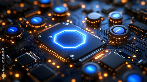 Futuristic Circuit Board wi...