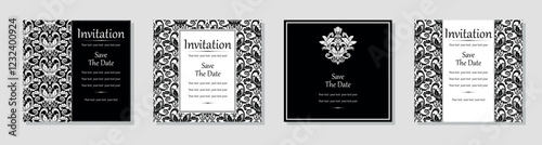 Set of abstract floral patterns. Vector seamless backgrounds. Perfect for invitations or announcements